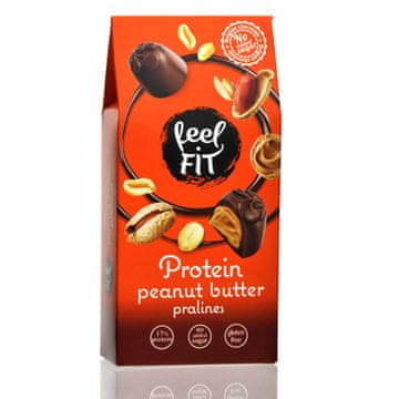 EE FeelFIT Protein Peanut Butter Pralines - beljakovinski pralini brez sladkorja v mlečni čokoladi z arašidovim maslom