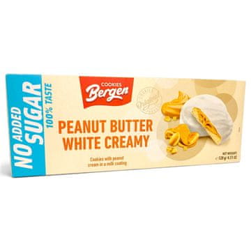 BE Bergen Peanut Butter White Creamy Cookies - piškoti z oreščki in karamelo z belo glazuro brez sladkorja