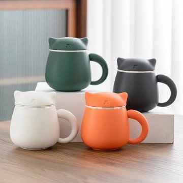 Keramična skodelica Neko z infuzerjem, grafit, 400 ml