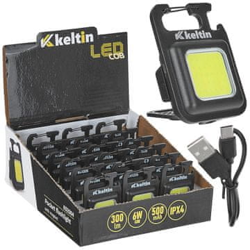 Mini žepna svetilka z magnetom LED COB 6W 500mAh 300lm IPX4 - razstavna škatla (18/216)