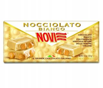 NOVI Nocciolato bianco bela čokolada z lešniki 130 g