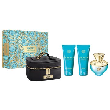Versace Dylan Turquoise Pour Femme set toaletna voda 100 ml + gel za prhanje 100 ml + gel za telo 100 ml + kozmetična torbica