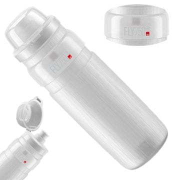eLite Bidon FLY MTB TEX prozoren siv logotip 750 ml SUPER LAHKA BREZ BPA