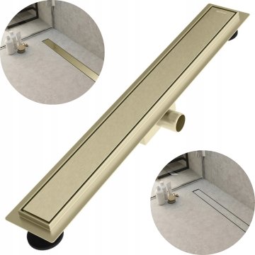 Flo Linearni odtok za tuš 2 v 1 zlat 70 cm