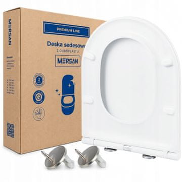 WC deska v obliki črke D z mehkim zapiranjem za W04