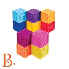 B.toys Mehke senzorične kocke 10 kosov,