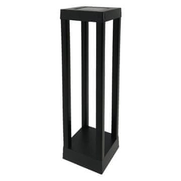 Moderna solarna svetilka za teraso, črna, geometrijska, hladne barve, LED, baterija, senzor somraka, IP44, PALERMO Polux