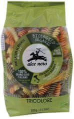 Alce Nero Spiralne testenine TRIBARVNE TESTENINE Z ZDROBOM FUSILLI BIO 500g