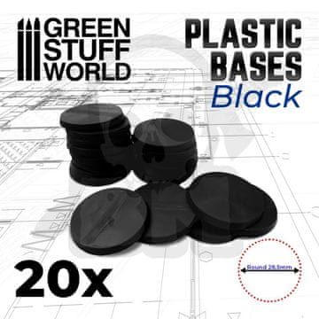 Green Stuff World GSTU509600 Okrogli plastični podstavki 28,5 mm