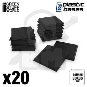 Green Stuff World GSTU522722 Plastična kvadratna podlaga, 30 mm, pakiranje x 20