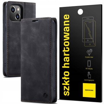 Elegantna preklopna torbica z denarnico in žepom za iPhone 15 + steklo