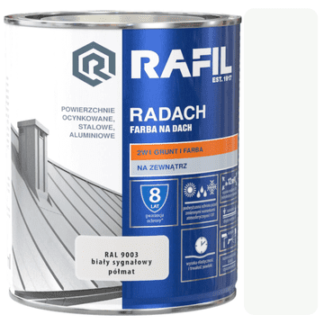RADACH POLIVINIL-AKRILNA STREŠNA BARVA BELA RAL 9003 10 L POLMAT