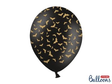 PartyDeco Baloni 30 cm, netopirji, pastelno črni (1 paket / 6 kosov)