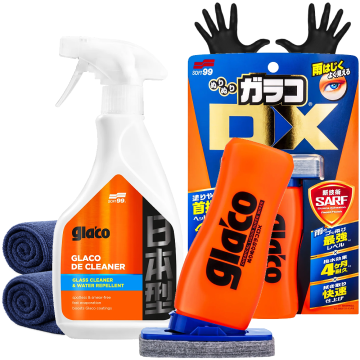 Soft99 Glaco DX + De Cleaner nevidni brisalec + čistilo za okna