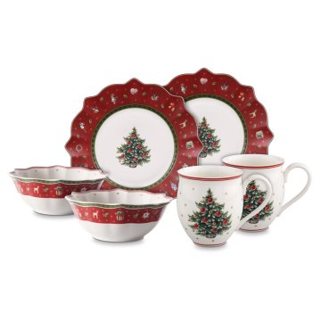 Villeroy & Boch Toy's Delight božični komplet jedilnega pribora za 2 osebi (rdeč)