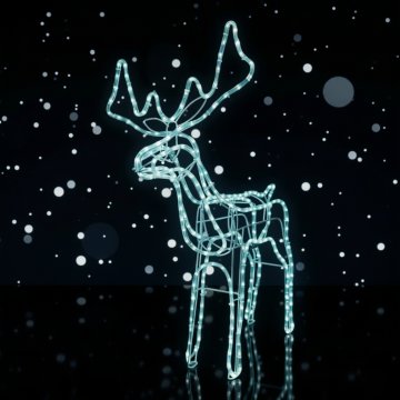 LED božični severni jelen z lučkami za poskakovanje glave za zunanjo uporabo XXL 120 bela