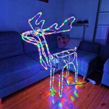 LED božična svetleča figurica severnega jelena za zunanjo uporabo XXL velika 120 barv