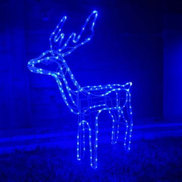 LED božična svetleča figurica severnega jelena za zunanjo uporabo XXL velika 120 modra