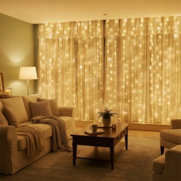 LED božična zavesa 3x2 m 200 mikro lučk USB kaveljčki za daljinsko upravljanje toplo bela