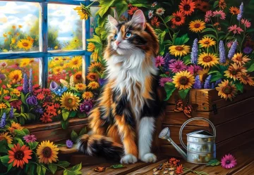 Castorland Sestavljanka 1000 kosov C-105342-2 Blooming Cat Mediation
