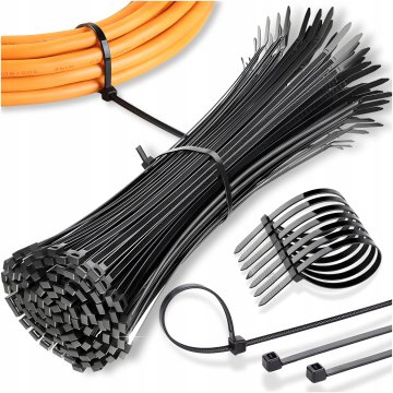 MFC KABELSKE VEZICE, Z ZADRGO, ČRNE, MOČNE, KABEL 3,6 x 200 mm 100 kosov.