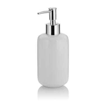 Kela Dozirnik tekočega mila Isabella iz keramike, premer 7,5 cm, višina 18 cm, 400 ml, bel