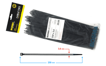 Kabelske vezice BOSMA 3,6*250 mm črne (100 kosov) 5459