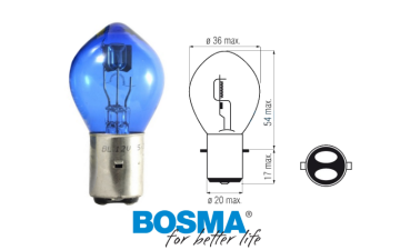 BOSMA Žarnica 12V 35/35W BA20D MODRA (6159)