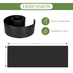 TapeBORDER plastični robnik za trato, dolžina 10 m, višina 14 cm, črn