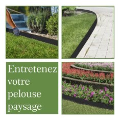 TapeBORDER plastični robnik za trato, dolžina 10 m, višina 14 cm, črn
