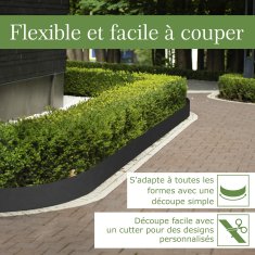 TapeBORDER plastični robnik za trato, dolžina 10 m, višina 14 cm, črn
