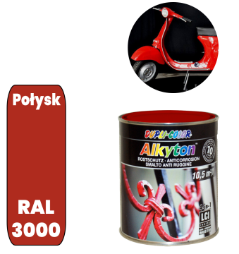 RAL 3000 SIJAJNA Alkyton protikorozijska barva za čopič 250 ml pločevinka za rjo