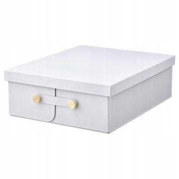 IKEA SPINNROCK KARTONSKA ŠKATLA ZA ORGANIZACIJO S PREDALCI, bela 32X25X10
