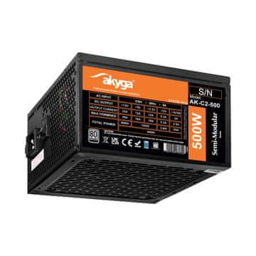 Akyga AK-C2-500 500W 80 Plus polmodularni ATX napajalnik