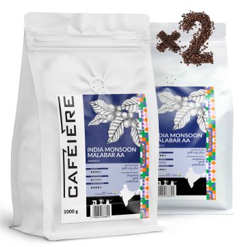 Kavna zrna INDIJA Monsoon Malabar AA 1kg x2 Sveže pražena Arabica 100% KAVARNA