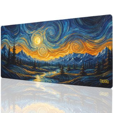 TILT Podloga za miško Nočne zvezde vrtinci 90x40