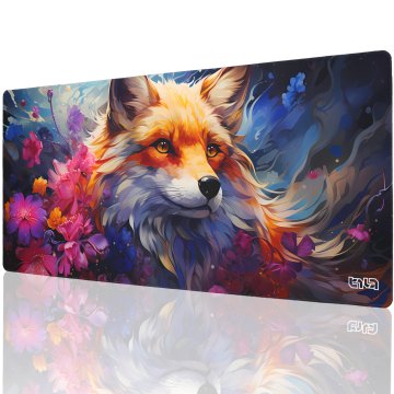 TILT Podloga za miško z motivom lisice v cvetličnem slogu 90x40