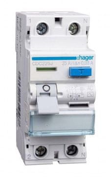 Hager Diferencialno varovalko CDA225J 25A 30mA A 2P