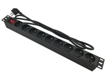 Podaljšek 230V Rack 19" 9-vtičnica 3,0 m stikalo