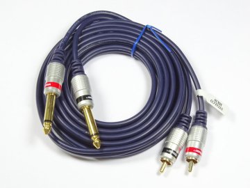 Kabel 2RCA-2x6.3 mono vtič MK50 1,0 m