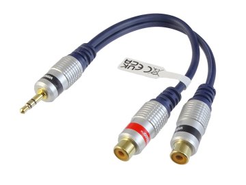 Razdelilnik 3,5 mm vtič - 2x RCA vtičnica 0,2 m JR45 Vitalco