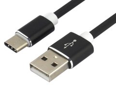 Kabel USB-A na USB-C 1,5 m QC 3.0 silikonski črne barve 3A