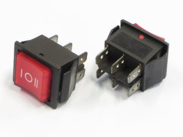 Stikalo MK-1592 KCD2-203N 12V DC osvetljeno VKLOP-IZKLOP-VKLOP 5 kosov