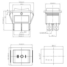Stikalo MK-1592 KCD2-203N 12V DC osvetljeno VKLOP-IZKLOP-VKLOP 5 kosov