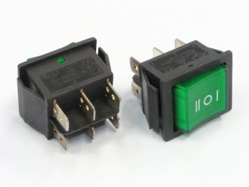 Stikalo MK-1592 KCD2-203N 230V AC osvetljeno VKLOP-IZKLOP-VKLOP 5 kosov