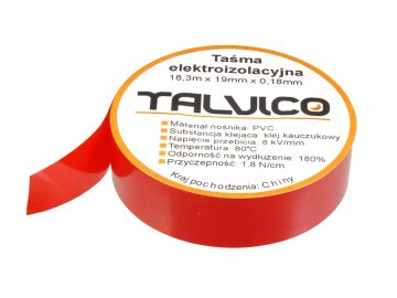 PVC UL izolacijski trak rdeč 18,3 m 19 mm / 0,18 mm 10 kosov