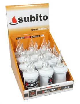 Vložek za svečo Subito S5 LED za nagrobno svetilko, bel, 12 kosov