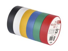 PVC izolacijski trak 8 m 15 mm/0,13 mm mešanica barv 6 kosov