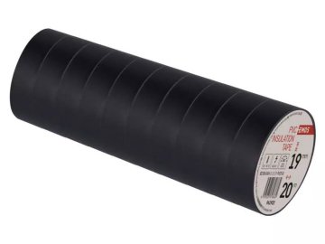 PVC izolacijski trak 20 m 19 mm/0,13 mm črne barve 10 kosov