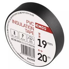 PVC izolacijski trak 20 m 19 mm/0,13 mm črne barve 10 kosov
